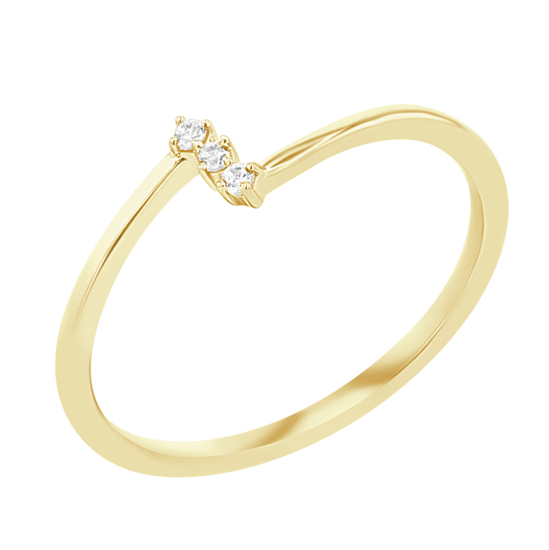 Minimalistický prsteň s tremi diamantmi Alanna 112945