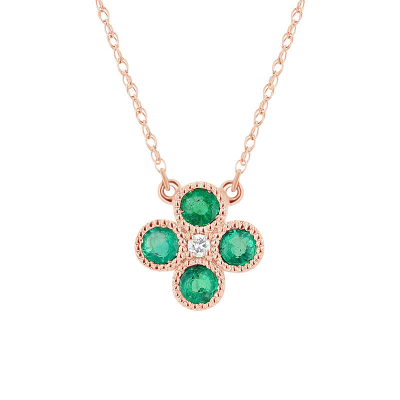 Smaragdový náhrdelník s diamantom Relle 113395