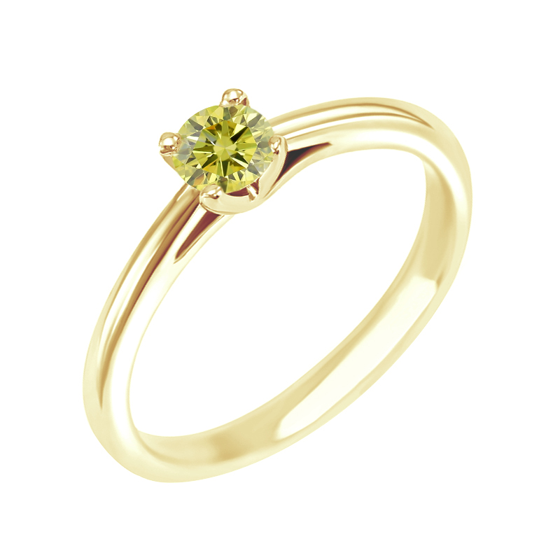 Zásnubný prsteň s certifikovaným fancy yellow lab-grown diamantom Markie 113705