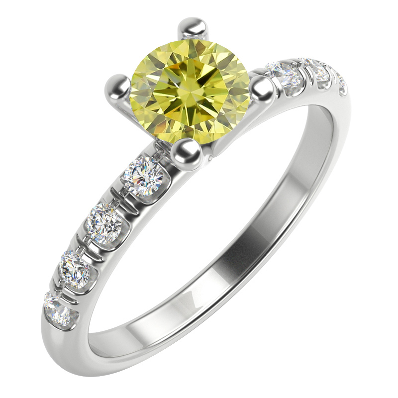 Zásnubný prsteň s certifikovaným fancy yellow lab-grown diamantom Mae 113725