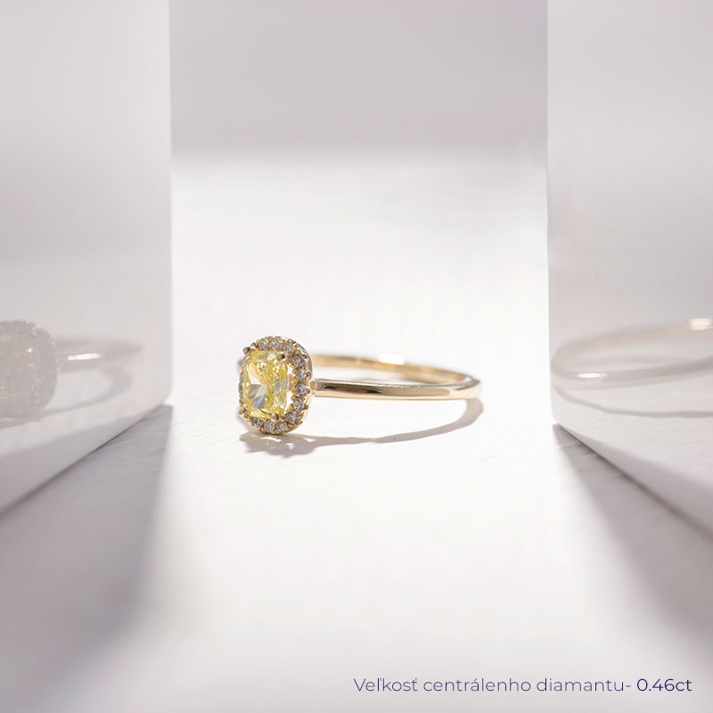 Zásnubný prsteň s certifikovaným fancy yellow lab-grown diamantom Velia 114205