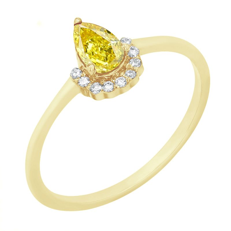Zásnubný prsteň s certifikovaným fancy yellow lab-grown diamantom Dorean