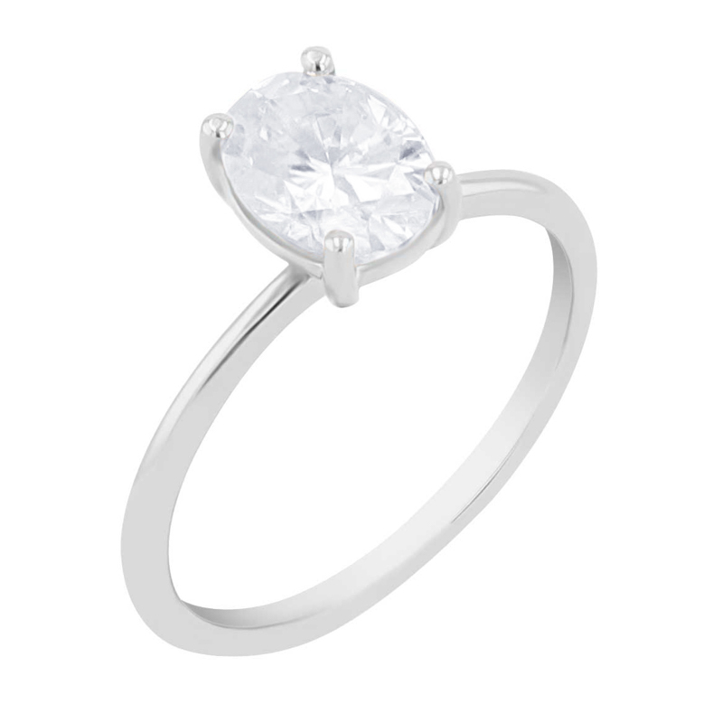 Elegantný zásnubný prsteň s oval moissanitom s výberom veľkosti Rennie 118875
