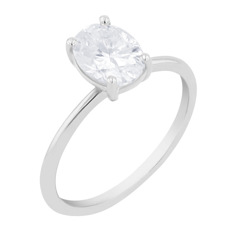 Elegantný zásnubný prsteň s oval moissanitom s výberom veľkosti Frost