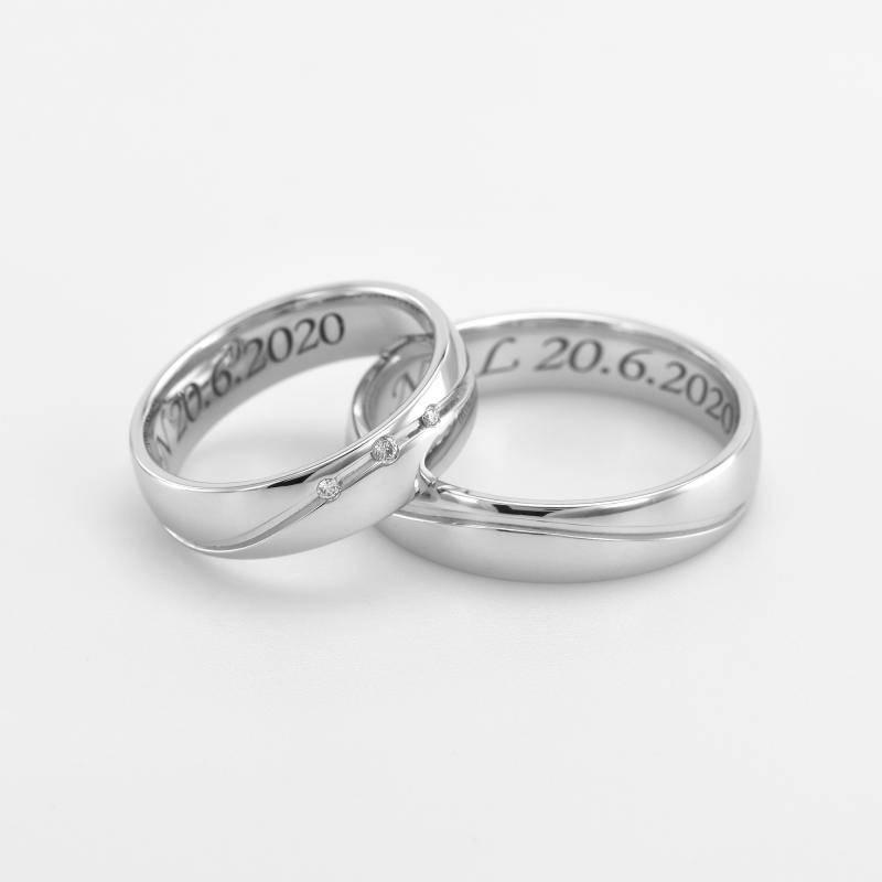 Platinové snubné prstene 12105