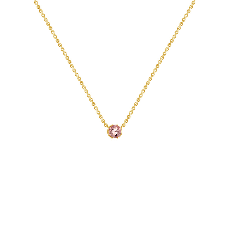 Strieborný minimalistický náhrdelník s morganitom Vieny 122205
