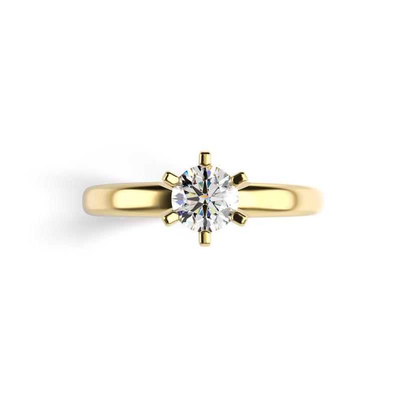 Zlatý zásnubný prsteň s diamantom 12305