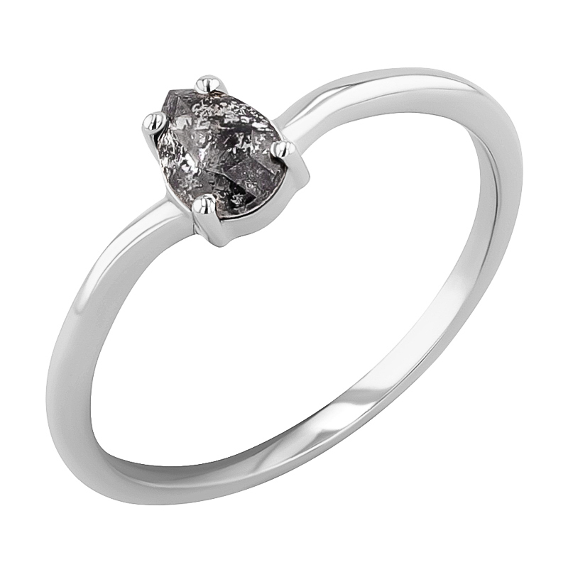 Zásnubný prsteň s pear salt and pepper diamantom Karida 125735