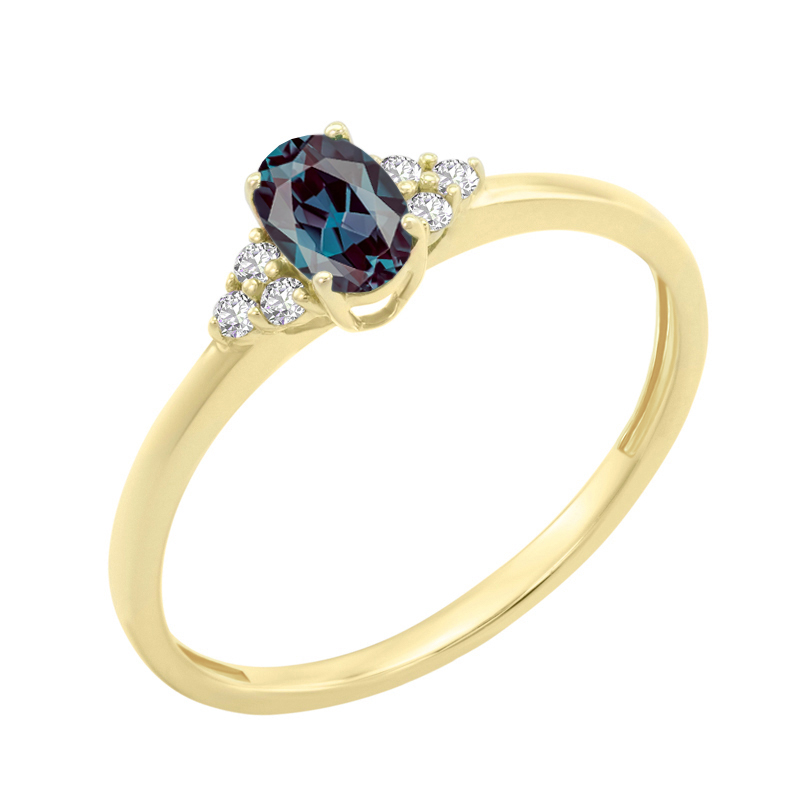 Zásnubný prsteň s alexandritom a diamantmi Kylie