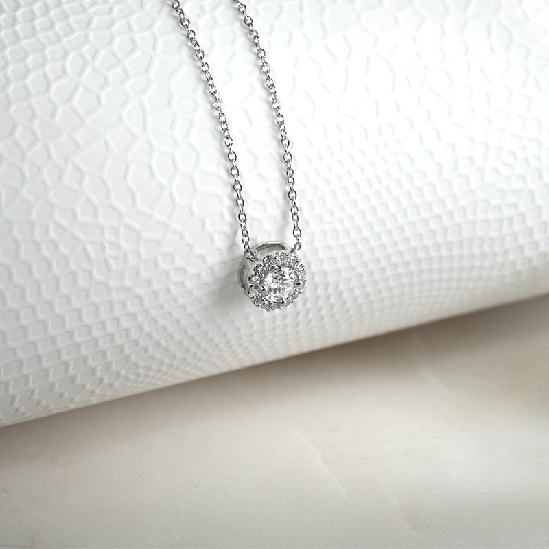 Halo náhrdelník s lab-grown diamantmi Usara 131895
