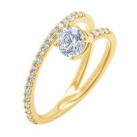 Atypický zásnubný prsteň s diamantmi Ada
