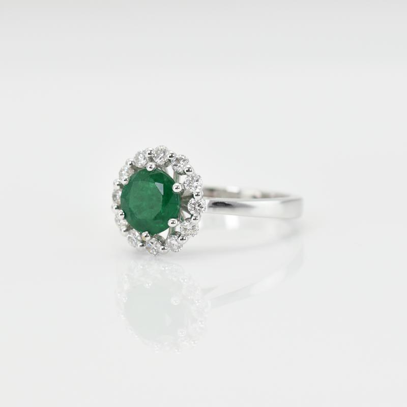Kolumbijský smaragd v diamantovom prsteni 14835