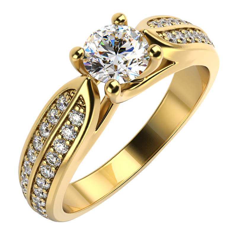 Prsteň zo žltého zlata 15755