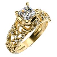 Zásnubný vintage prsteň s diamantmi Samet