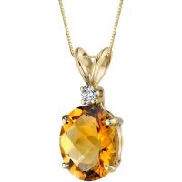 Zlatý náhrdelník s citrínom a diamantom Sorsi