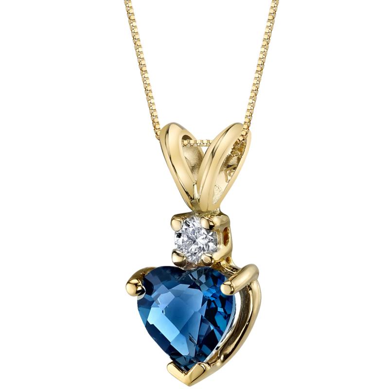 Topásové srdce v zlatom náhrdelníku s diamantom Bryn