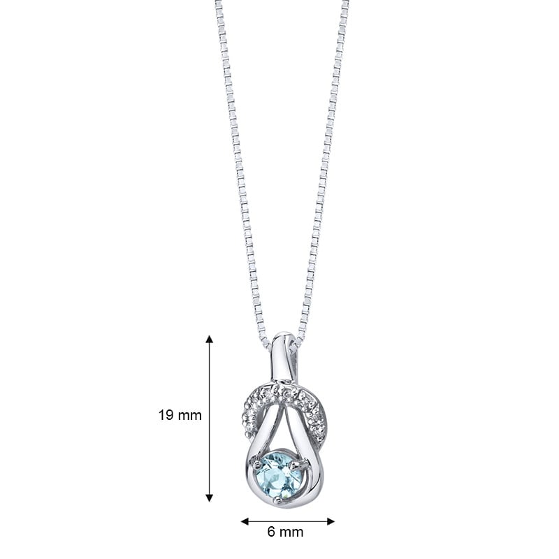 Strieborný náhrdelník s akvamarínom 21725