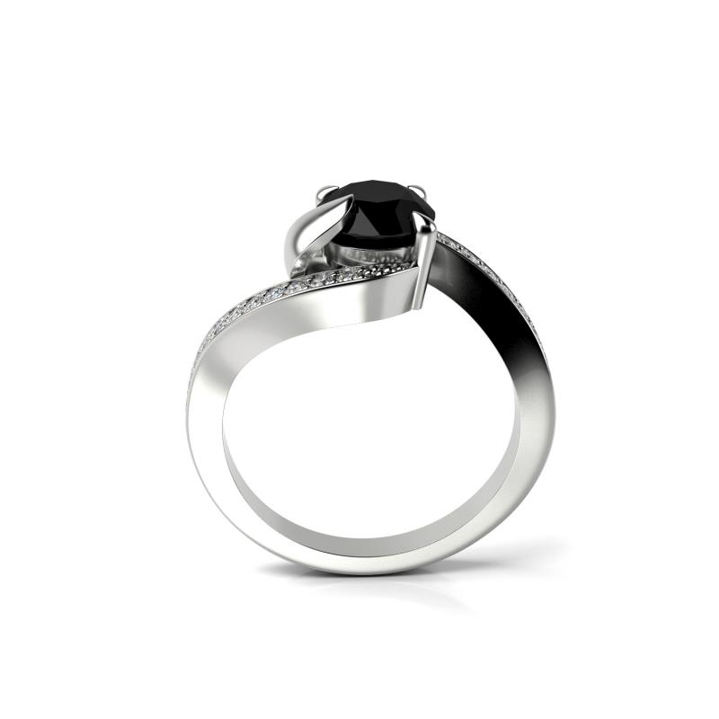 Platinový prsteň s diamantmi 23385