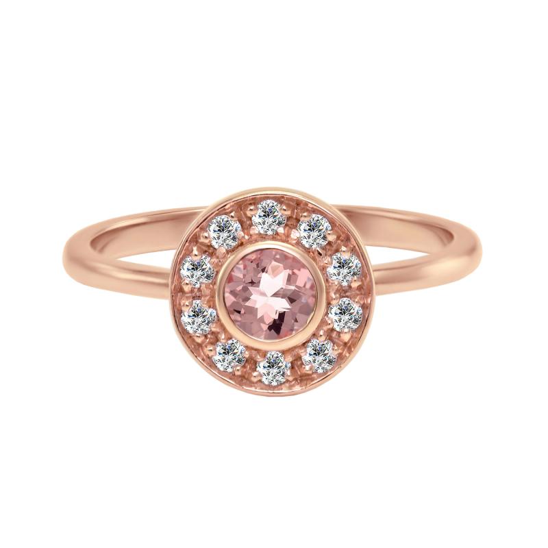ružový prsteň s morganitom 27465