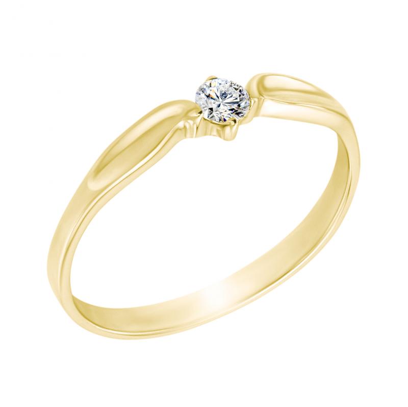 Zásnubný prsteň z bieleho zlata s diamantom 2865