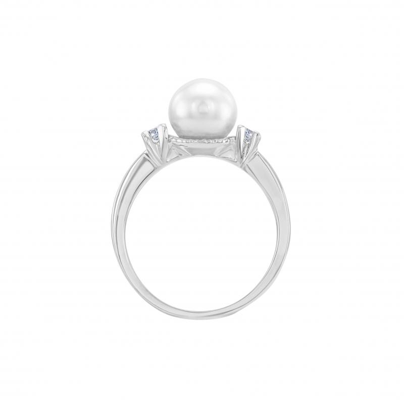 Zánubný prsteň s perlou a diamantmi 2885