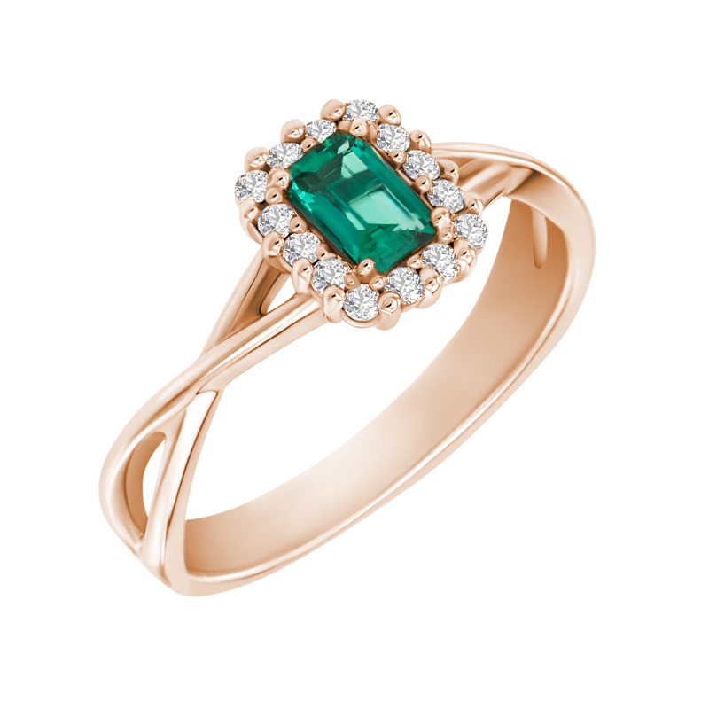 Zásnubný smaragdový prsteň