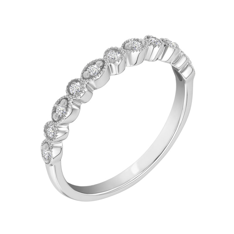 Diamantový vintage eternity prsteň z bieleho zlata Chikita 31775