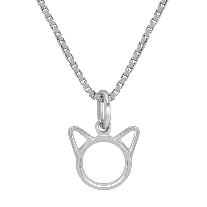 Strieborný náhrdelník v tvare mačky
