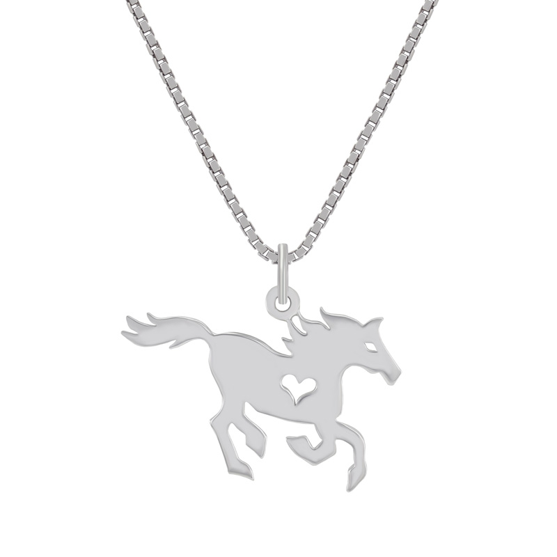 Strieborný náhrdelník s príveskom koňa