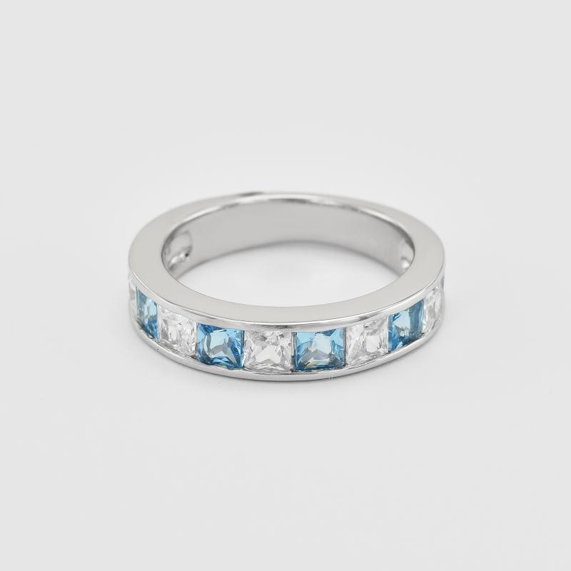  Strieborný eternity prsteň s topásmi 39915