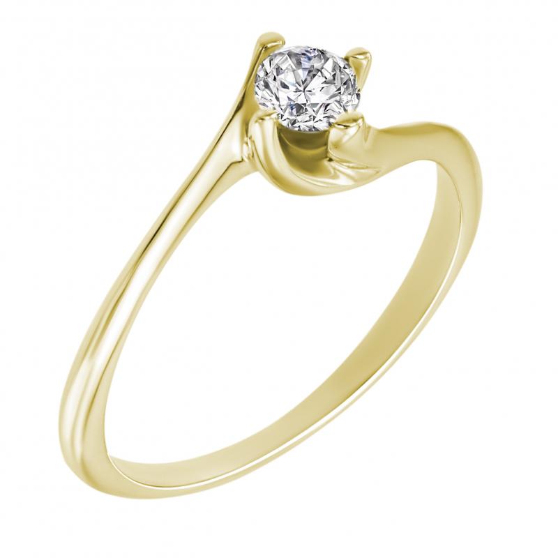 Zásnubný prsteň s diamantom žlté zlato 4025