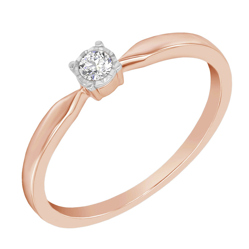 Elegantný prsteň s diamantom zo zlata 43715