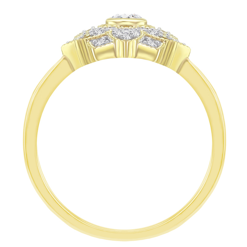 Zlatý prsteň s diamantovou kvetinou Darcelle
