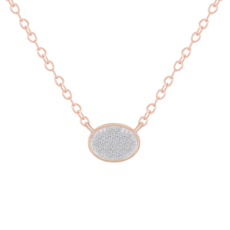 Oválny minimalistický náhrdelník s diamantmi Vanesha