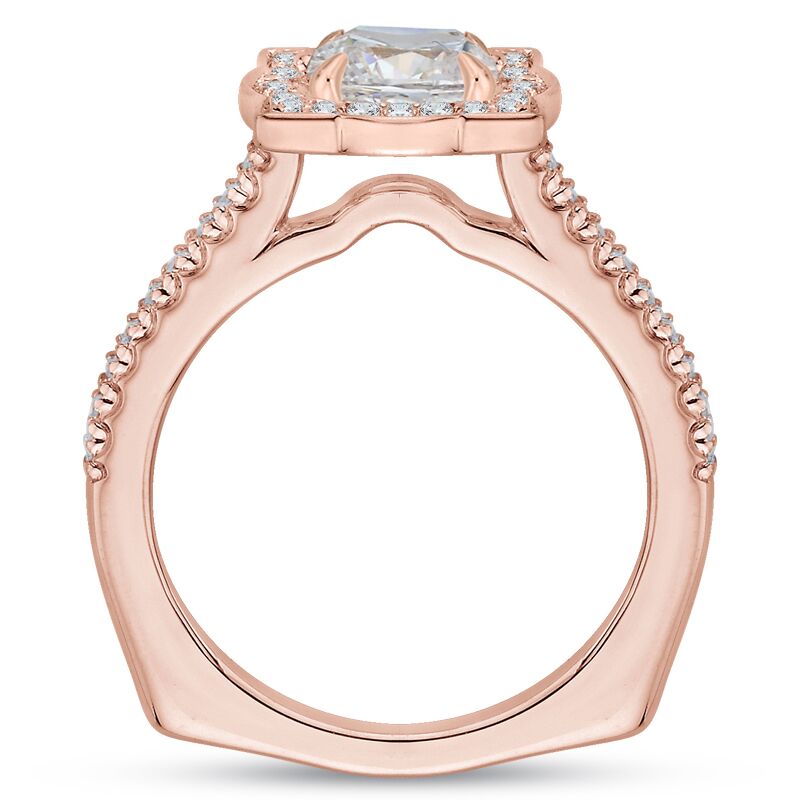 Diamantový zásnubný halo prsteň zo zlata 46275