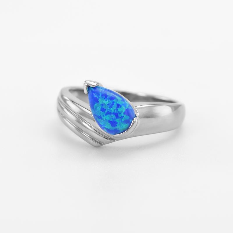 Prsteň s modrým opálom 46705