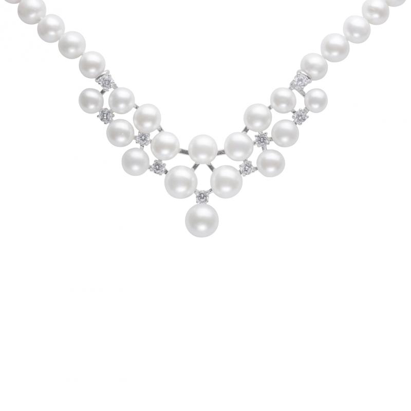 Romantický strieborný perlový náhrdelník Mima