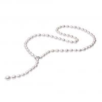 Strieborný náhrdelník s bielymi perlami Anne
