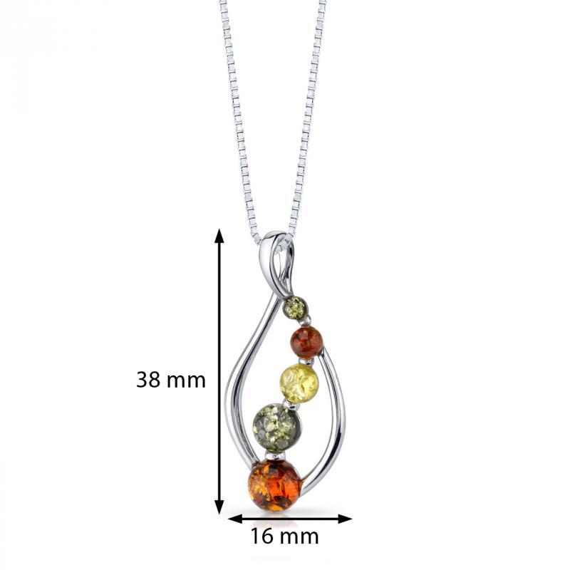 Strieborný náhrdelník s jantármi 5185