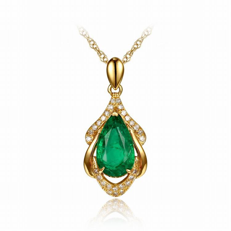 Zlatý smaragdový náhrdelník s diamantmi