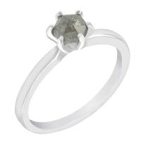 Zásnubný prsteň s hexagon salt´n´pepper diamantom Ronnie