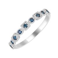 Zlatý eternity prsteň s modrými diamantmi Tully