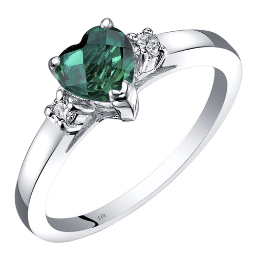 Zlatý prsteň so smaragdovým srdcom a diamantmi 