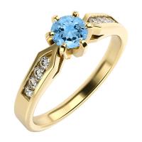 Zásnubný prsteň s topásom a diamantmi Cletia