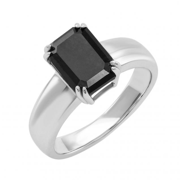 Zlatý prsteň s emerald čiernym diamantom Rewaly