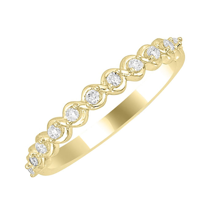 Biele diamanty v zlatom eternity prsteni Lyssa 59625