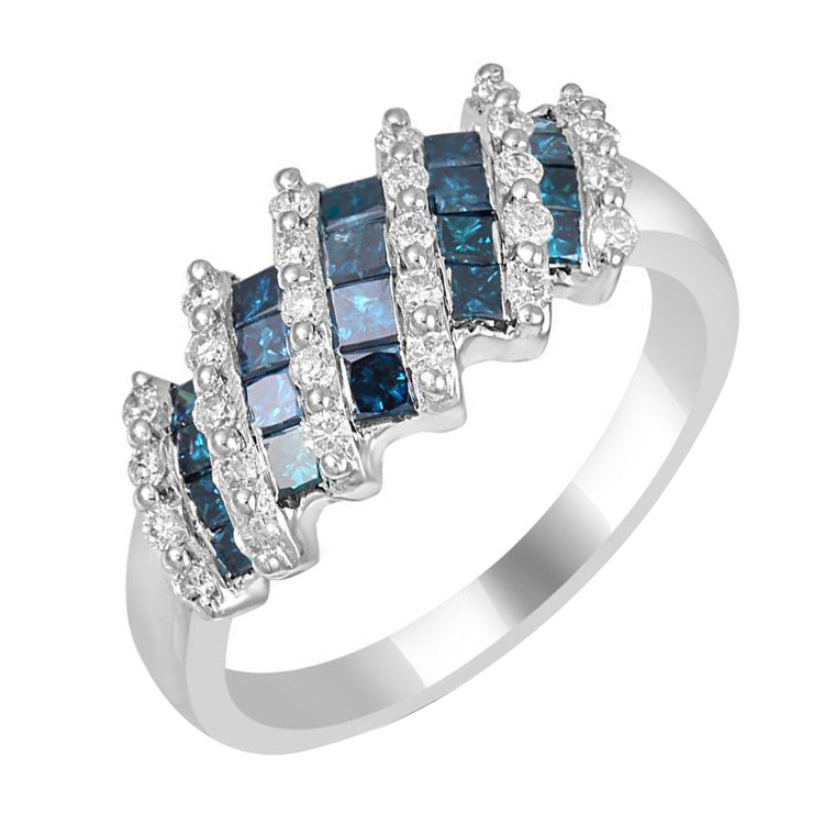 Zlatý prsteň s modrými diamantmi