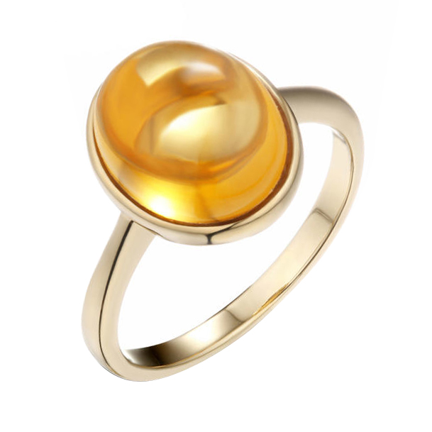 Zlatý citrínový prsteň