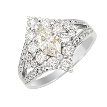 Platinový diamantový prsteň