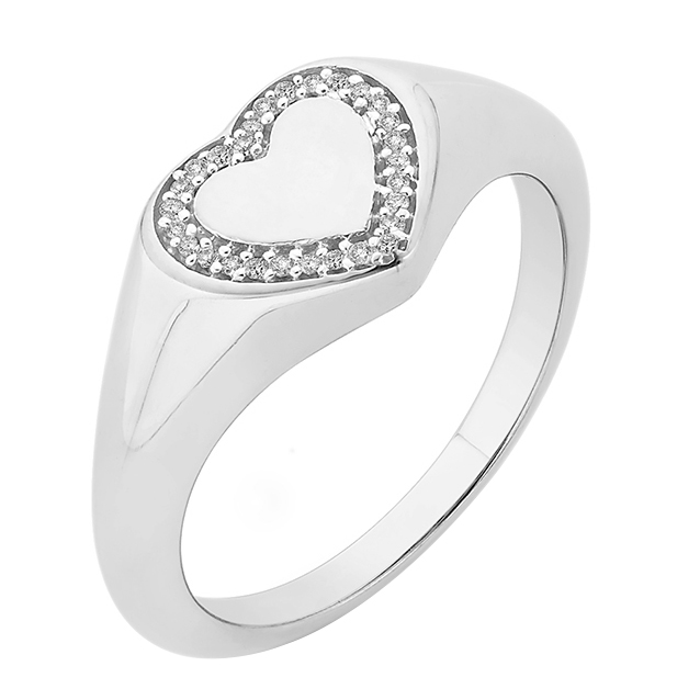 Pečatný prsteň s diamantovým srdcom